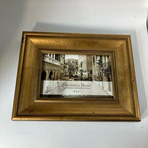 Sheffield Home Picture Frame 6x4 Photo Gold Ornate Distressed Easel Back Vintage